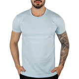 Camiseta Ralph Lauren Masculina Custom Fit - Azul Claro