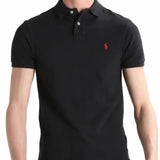 Camisa Gola Polo Ralph Lauren Masculina Custom Fit - Preta