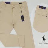 Calça Ralph Lauren de Sarja Chino Stretch Slim Fit - Areia