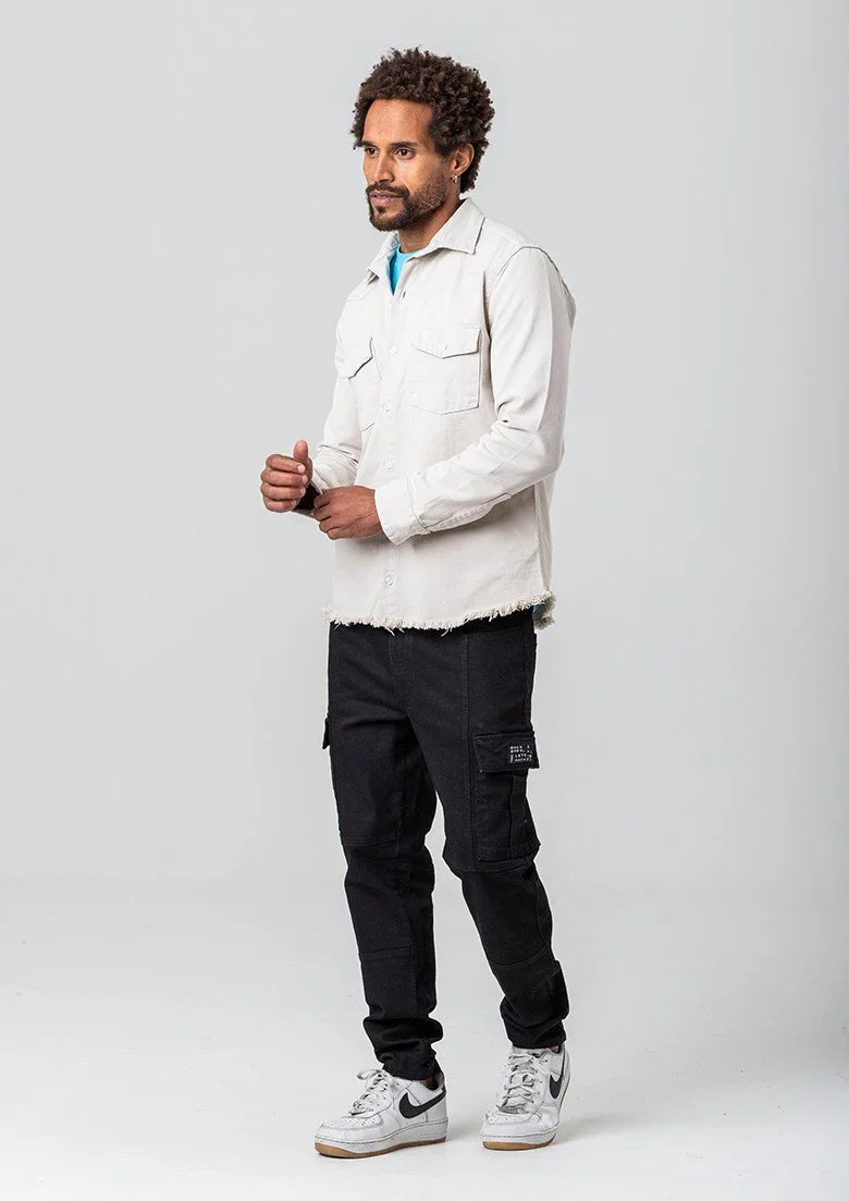 Camisa Sarja Rock e Soda Masculina - OFF WHITE / 45800