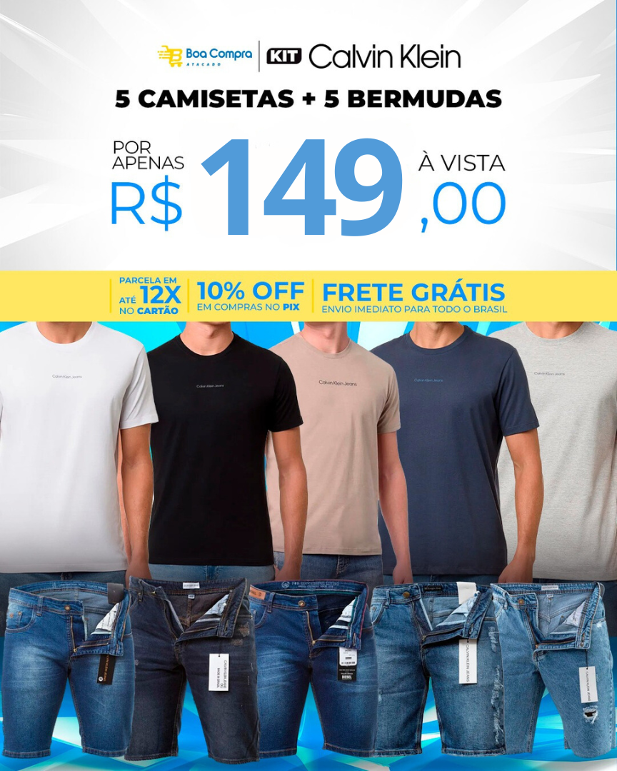 5 CALÇAS JEANS CALVIN KLEIN + 5 CAMISETAS CALVIN KLEIN [ BLACK FRIDAY ]