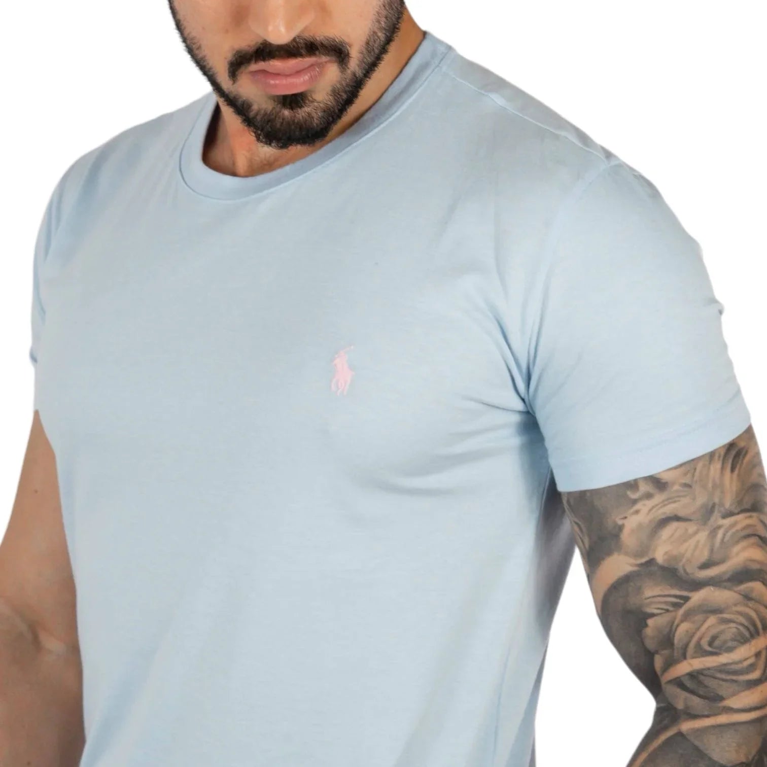 Camiseta Ralph Lauren Masculina Custom Fit - Azul Claro