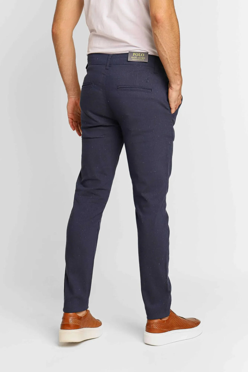 Calça Ralph Lauren Linho Straight Fit - Azul Marinho