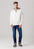 Jaqueta Puffer com capuz de moletom Masculina Endless - Branca / 47662