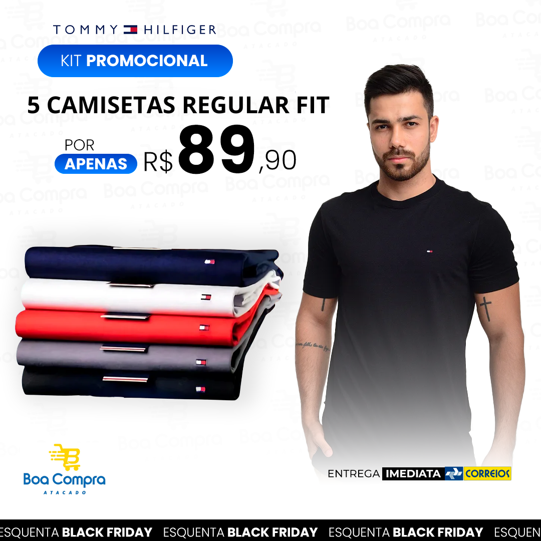 KIT 5 CAMISETAS TOMMY HILFIGER