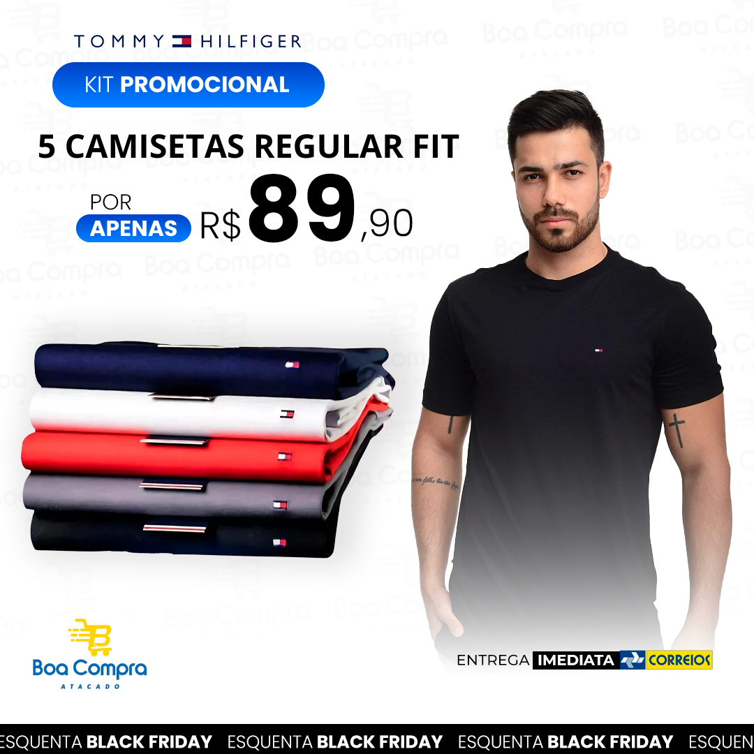 5 CAMISETAS TOMMY HILFIGER [ BLACK FRIDAY ]