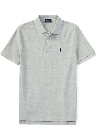 Camisa Gola Polo Ralph Lauren Masculina Custom Fit - Cinza
