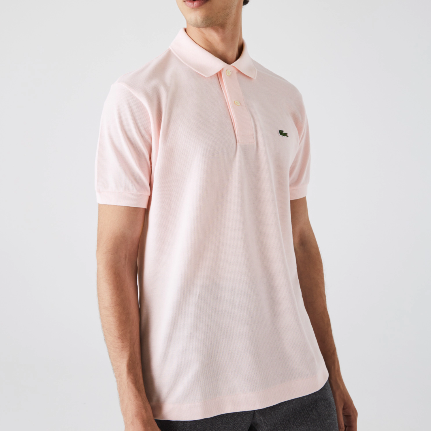 Camisa Gola Polo Lacoste Regular Fit Rosa Bebê