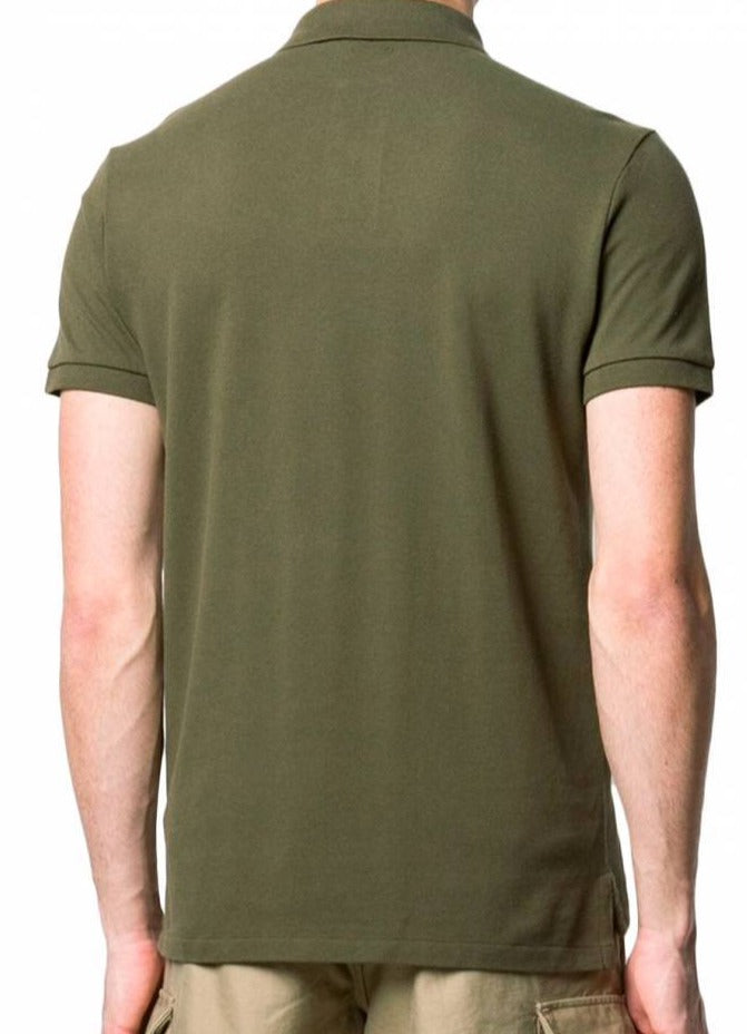 Camisa Gola Polo Ralph Lauren Masculina Custom Fit - Verde Musgo