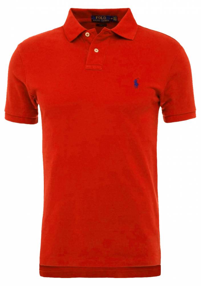 Camisa Gola Polo Ralph Lauren Masculina Custom Fit - Vermelha