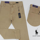 Calça Ralph Lauren de Sarja Chino Stretch Slim Fit - Bege