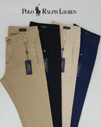 Calça Ralph Lauren de Sarja Chino Stretch Slim Fit- Preta