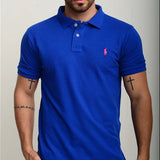 Camisa Gola Polo Ralph Lauren Masculina Custom Fit - Azul Royal