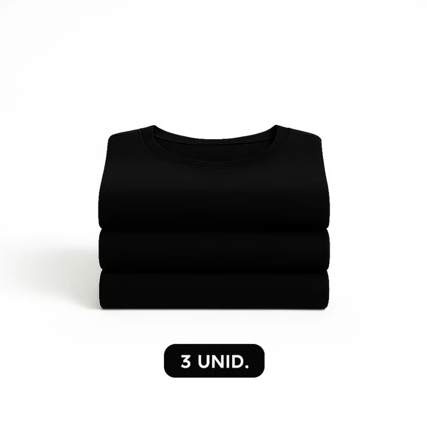 Kit 3 Camisetas Tech Modal Pretas