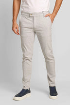 Calça Ralph Lauren Linho Straight Fit - Cinza