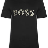 Camiseta Hugo Boss Regular Fit Logo Preto Brilhante