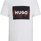 Camiseta Hugo Boss Regular Fit Logo Branca Preto