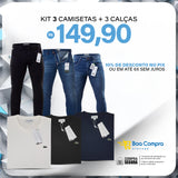 Kit 3 Camisetas e 3 Calças Jeans Lacoste